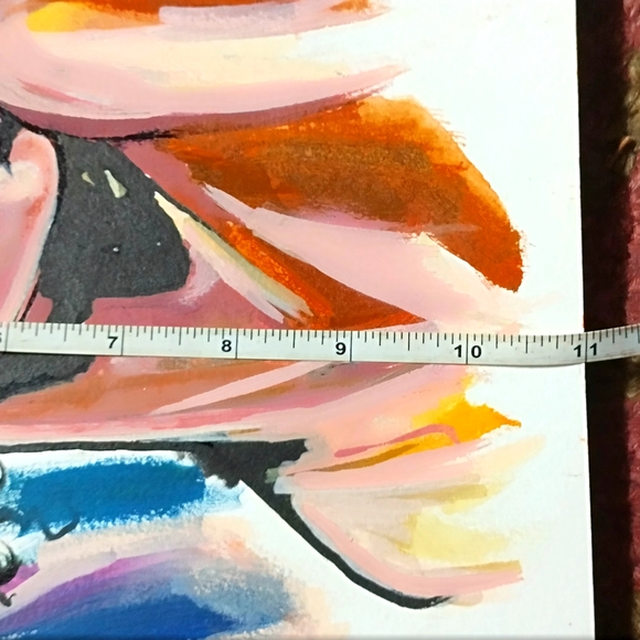 Vibrant Orange and Pink Portrait Art Painting - Picture 3 of 3